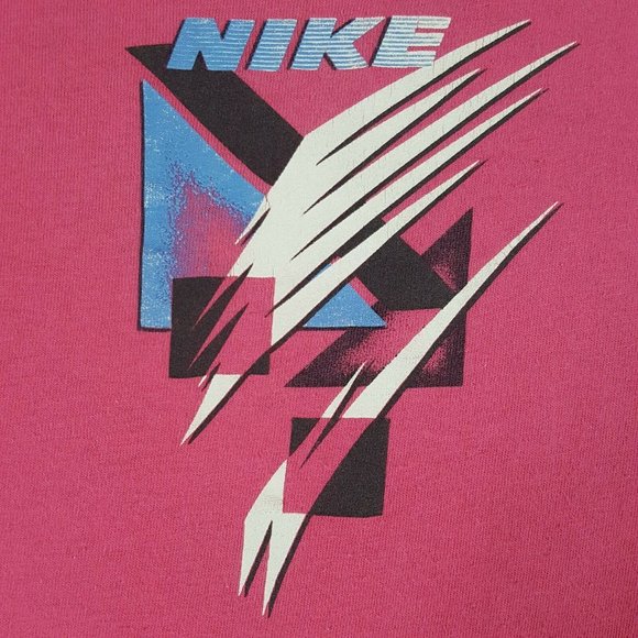 SOLD Vtg 80s Nike T-Shirt M Pink Double Sided - Picture 2 of 12